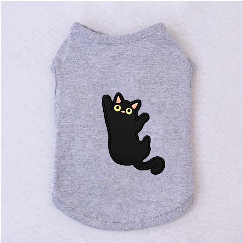 Halloween Pet Vest Cute Black Cat Cartoon Print Sleeveless Shirt Soft Breathable Costume For Kitten Puppy Party Daily Outfit