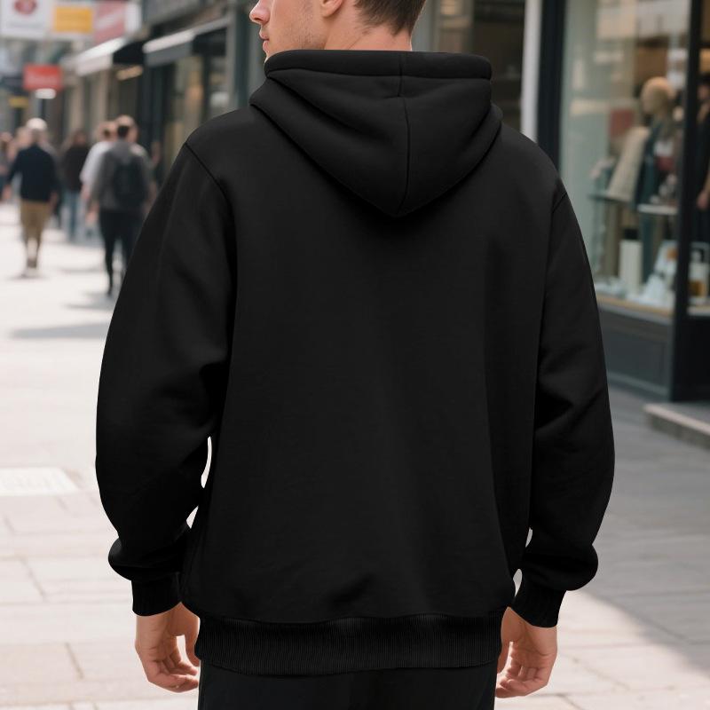 Męska Bluza Polarowa z Kapturem Zapinana na Zamek Jesień Zima Casualowa Gruba Ciepła Moda Streetwear Odzież Wierzchnia