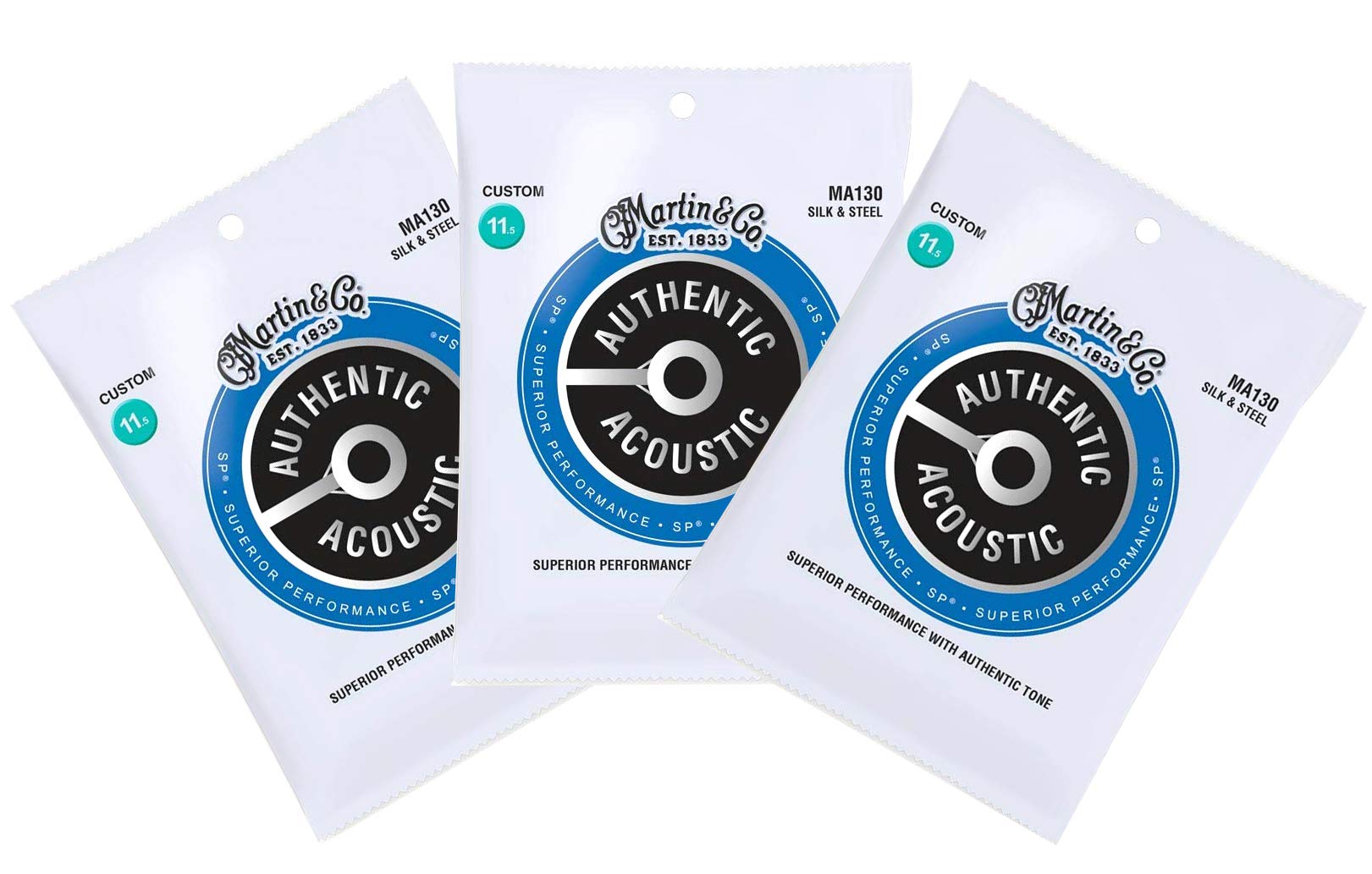 

MARTIN MA130 Superior Performance Silk Steel Acoustic Guitar Strings x 3 Set &