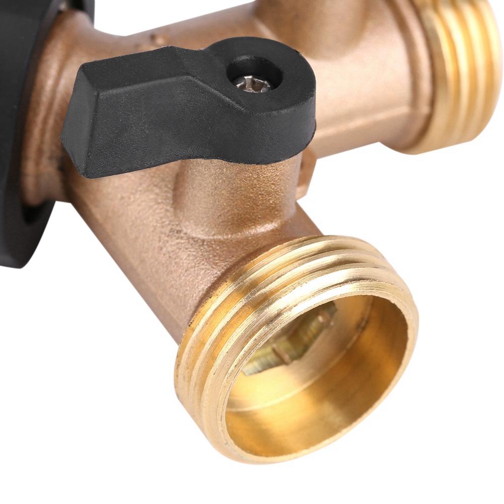 Messing Vannkranadapter 2-veis Y-form 3/4 Slangekobling Hagevanning (Europeisk standard)