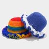 Handmade Crochet Ruffled Wool Hat Fashion Colorful Hat Men's and Women's Ruffle Edge Hat