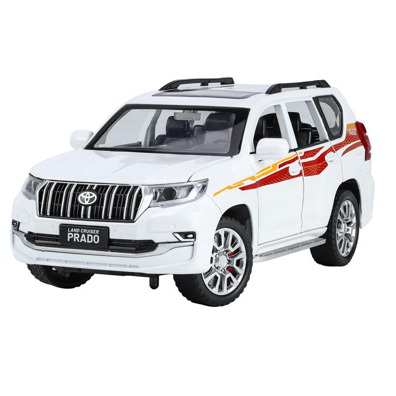 

HAOCHI 1/24 Toyota PRADO Land Cruiser Внедорожник Сплав Модель автомобиля Литой Металл Внедорожник Модель автомобиля Звук Свет Детская Игрушка Подарок белый