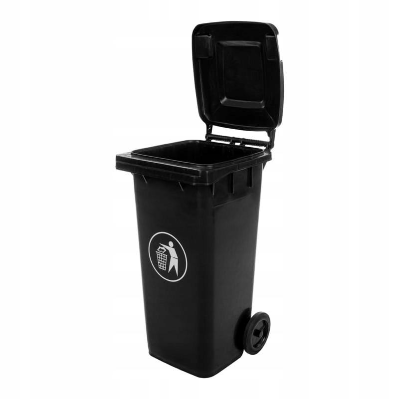 Mixed Waste Bin 120 Black On Wheels 1 Pc
