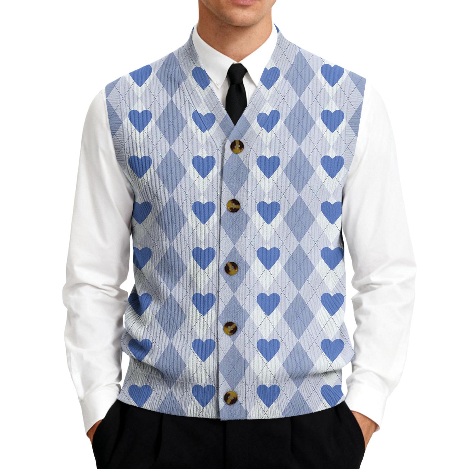 

Men s V,Neck Sleeveless Knit Cardigan Vest XXXXL