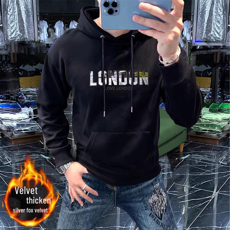 New Men's Luxury Hooded Sweatshirt - Heavyweight Korean Style for Autumn/Winter, High Quality & Stylish, Thickened Craftsmanship