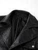 Men's Korean Style PU Leather Mid-Length Windbreaker Jacket