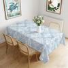 Retro Flower Texture Waterproof Rectangle Tablecloth Light Blue White Pattern Printed Tables Cover for Dinner Kitchen Party