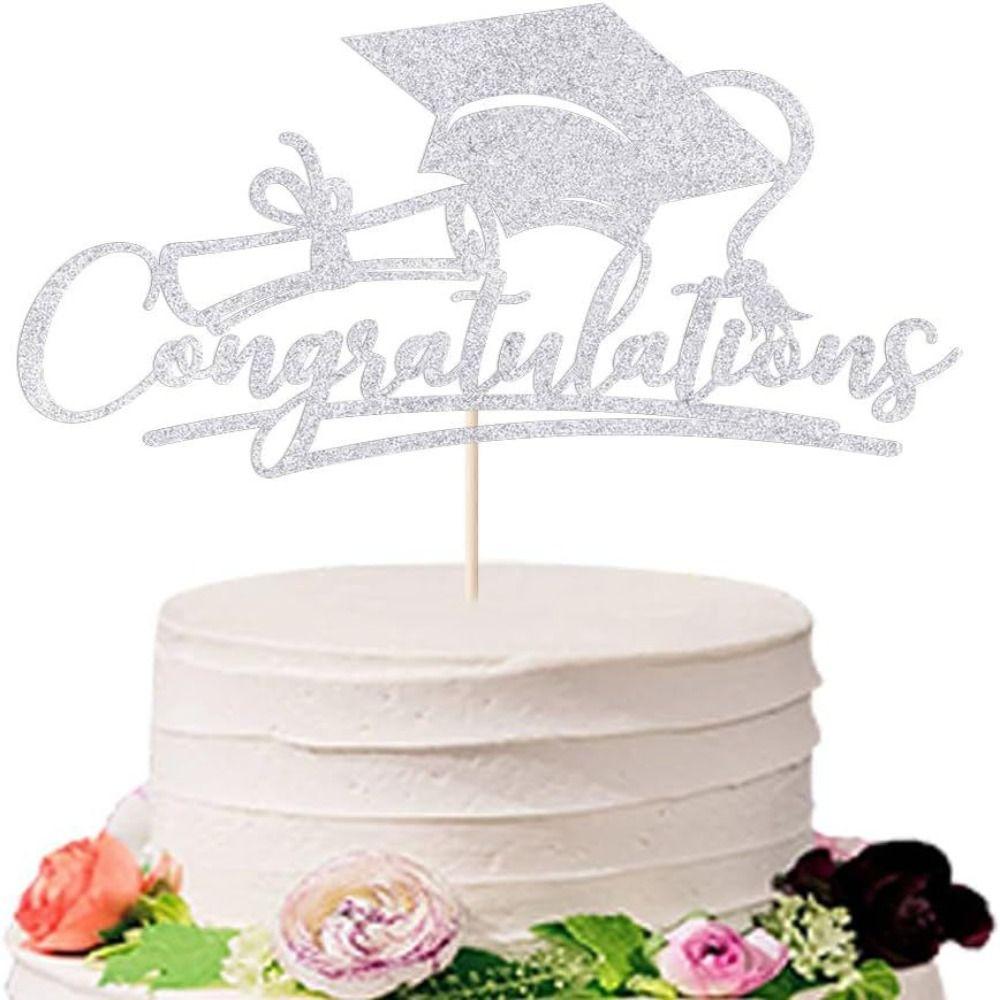 2024 Congratulations Congrats Cake Topper Bachelor Cap Graduate Birthday Cake Decoration  Student