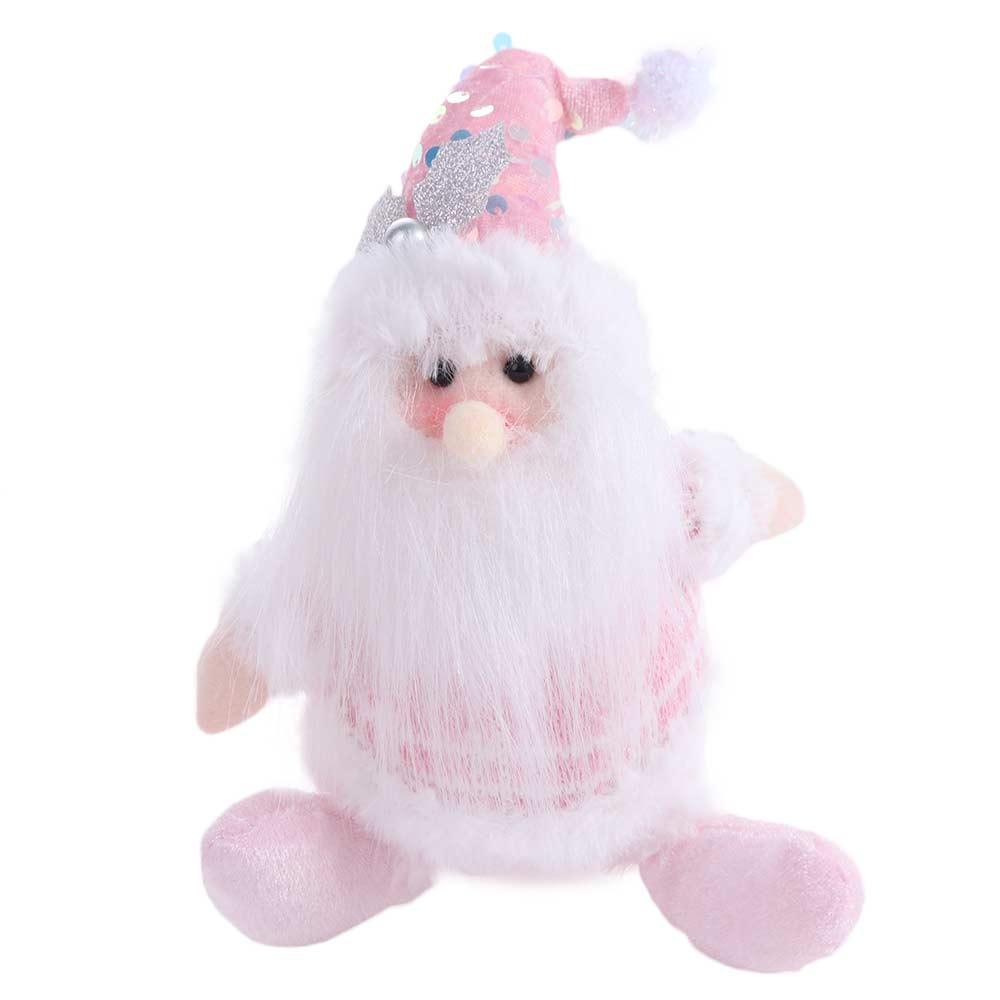 Tabletop Christmas Snowman Realistic Sitting Knitted Elk Snowman Collection Cartoon Christmas Pink Decorations