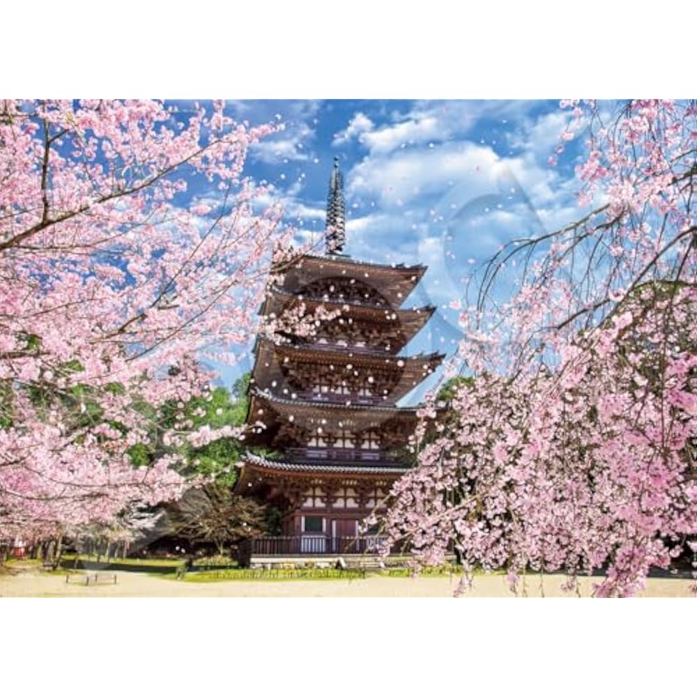Epoch (EPOCH) 500 Piece Jigsaw Puzzle, Japanese Scenery, Cherry Blossoms and Five-Storied Pagoda ...