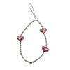 Pink Heart Phone Strap Keychain Backpack Beaded Phone Lanyard Keyring Ornament