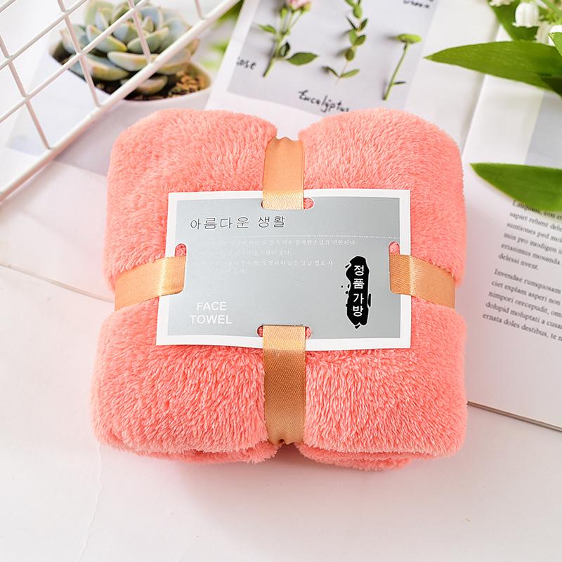 Coral Fleece Ribbon Square Towel - Wedding Souvenir Gift