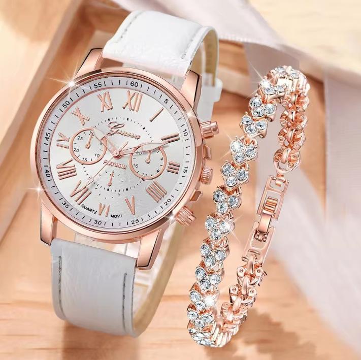 

New Potential, Stylish And Simple Leather Strap Watch, Women S Casual Watch large price