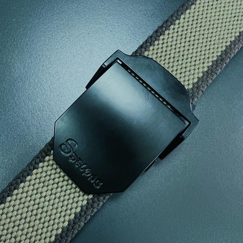 Men's Canvas Belt with Automatic Smooth Buckle - Casual Korean Style for Workwear, Students, and Outdoor Activities