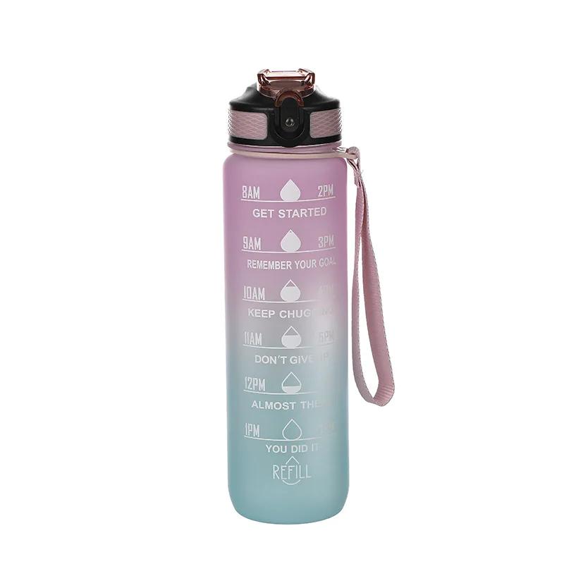 1 Liter Sport Water Bottle Motivational Water Bottle Leakproof Bottles Drinking Outdoor Travel Gym Fitness Jugs for Kitchen Cups