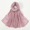 Big Size Pleated Shimmer Cotton Hijab Scarf For Women Muslim Long Shawls Solid Headscarf Wraps Islamic Headband Turban 180*90cm