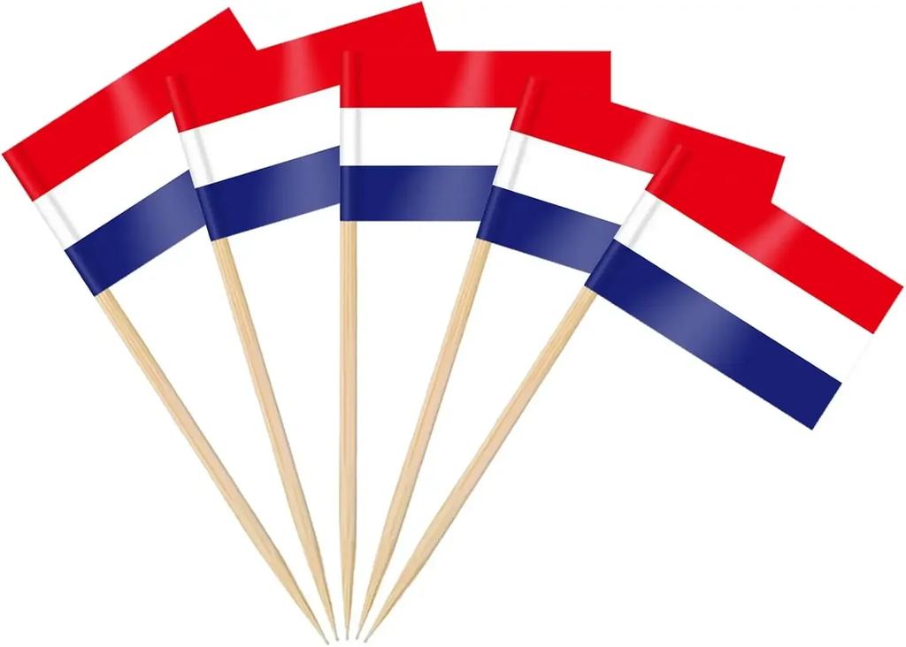Thailand Toothpick Flags Picks, 100 Pcs Small Tiny Croatia Cupcake Toppers Stick Flags Double-sided for World Cup, National Day