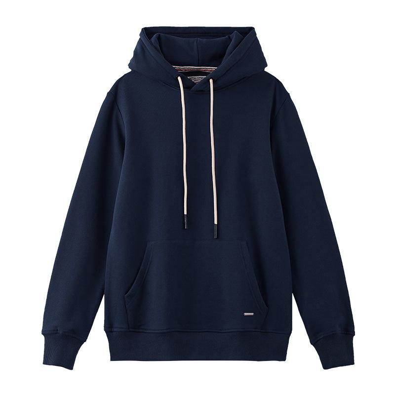 360G G Heavy Hooded Japanese Simple Style Korean Version Navy Blue Men's Sweatshirt