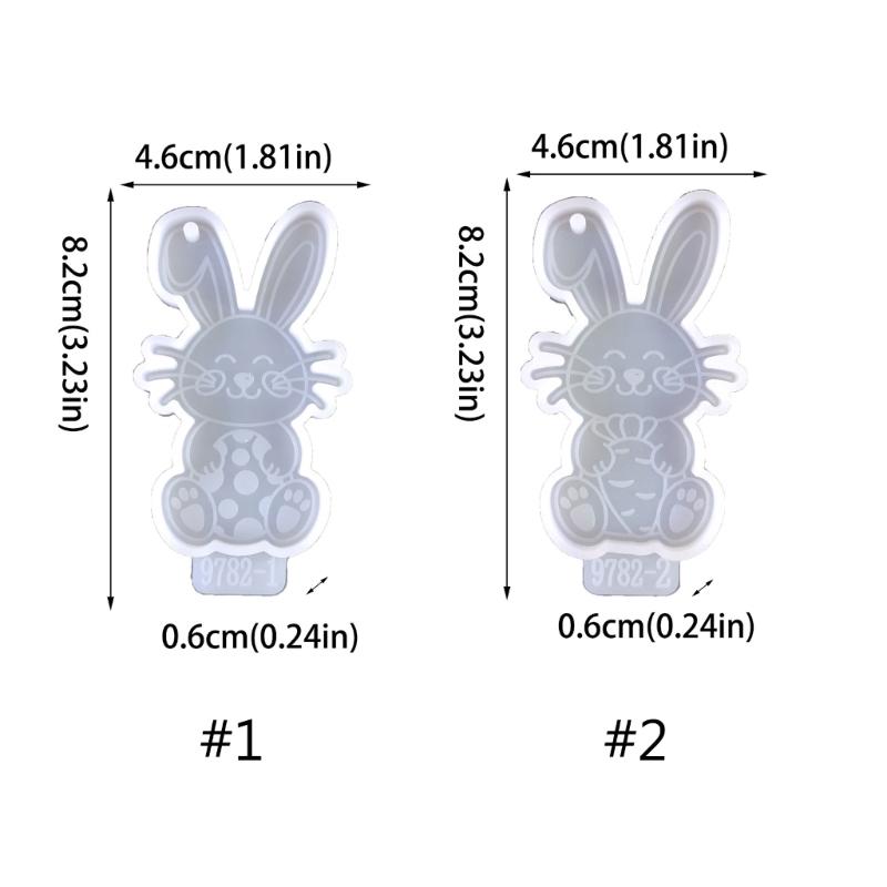 Niedlicher Osterhase Schlüsselanhänger Silikonform Individualisierter Hasen Schlüsselanhänger Resinform Großartig für DIY-Projekte zum Osterthema