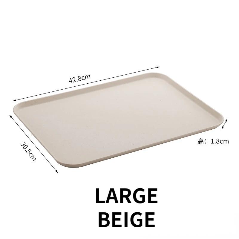 Rectangular Plastic Tray Hotel Restaurant Large Serving Trays Tea Water Dish Home Breakfast Bread Pan Coffee Table Organizer