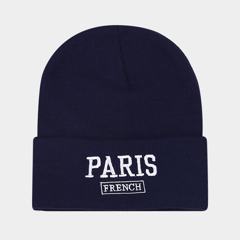 Large Version Knitted Hat Female Face Small Embroidered Letters Wool Pullover Hat Big Head Circumference Street Tide Hat