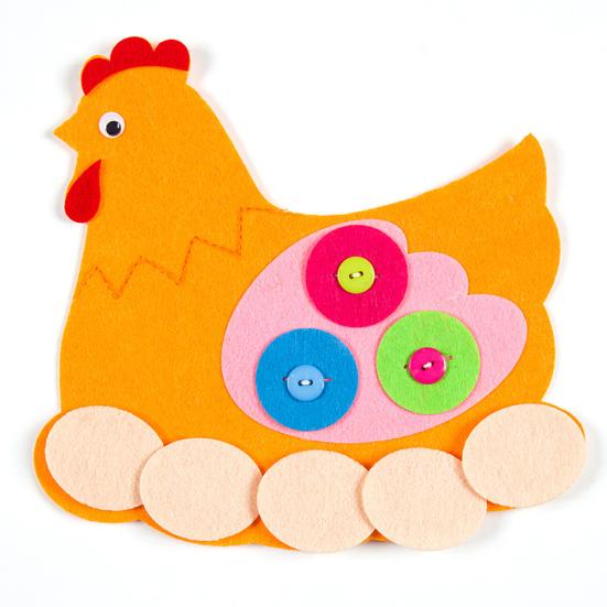 Cute Animal Flower Zipper Button DIY Non-Woven Boards Children Teaching Toy