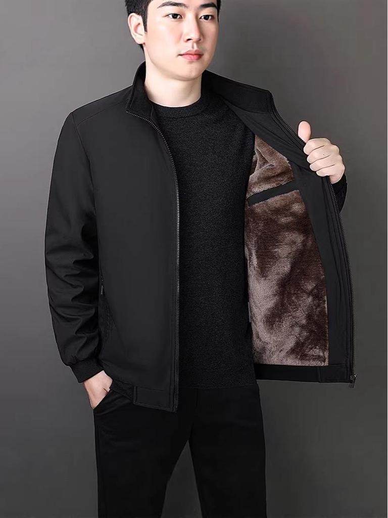 Men's Plus Size Cotton Jacket 2024: M-8XL, Middle-Aged & Elderly, Velvet-Lined Outerwear