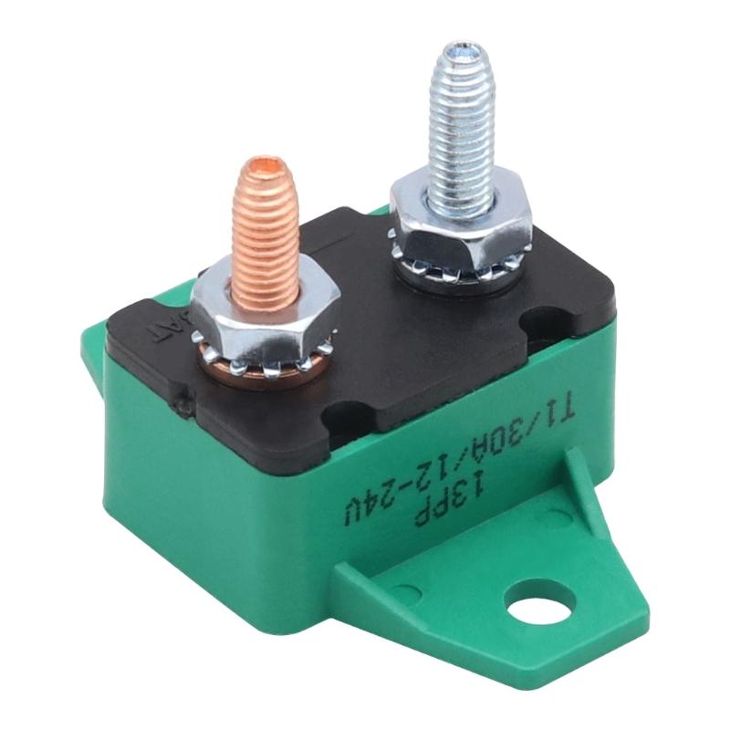 2PCS 30A Auto Resetting Circuit Breaker Red Protective Boot 6-28VDC Application Plastic Body With Fixed Wing Mounts