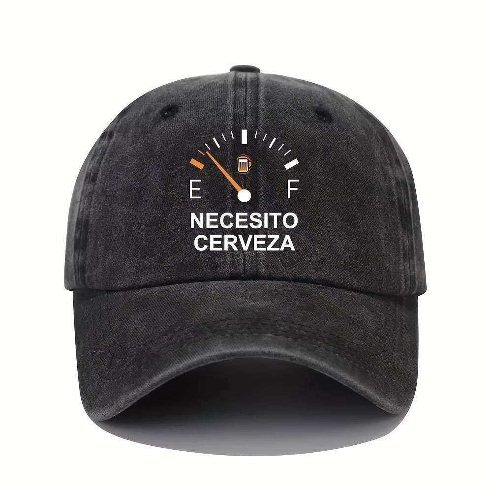New Necesito Cerveza Pattern Printed Vintage Duckbill Cap Fashionable Retro Curved Brim Baseball Cap Casual Outdoor Sun Hat