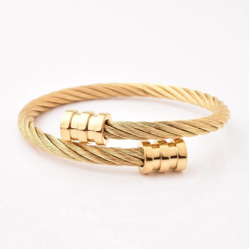 Meier Bracelet jewelry trendy retrostylishstainless steel bracelet silk winding bracelet 18K золотой