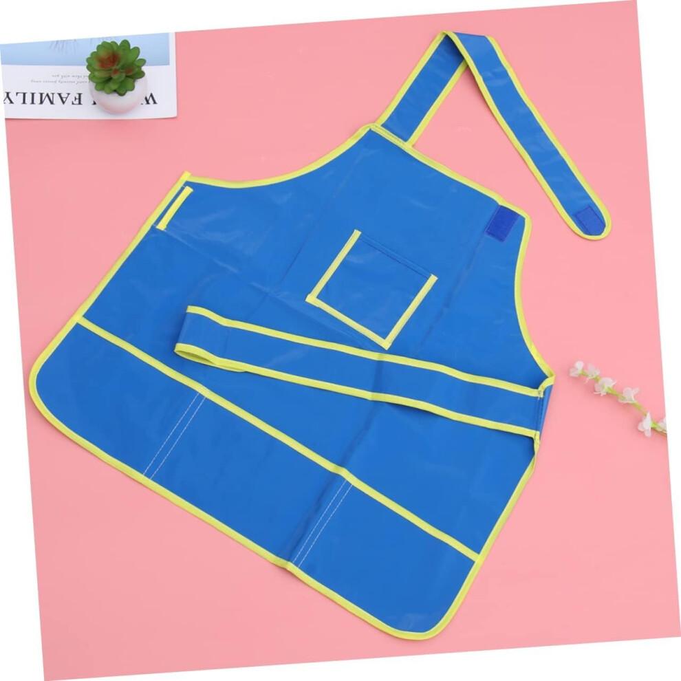 Kids Durable Painting Apron Reusable with Long Ties for Comfortable Wear Blue Protects Clothing from Dirt and Stains