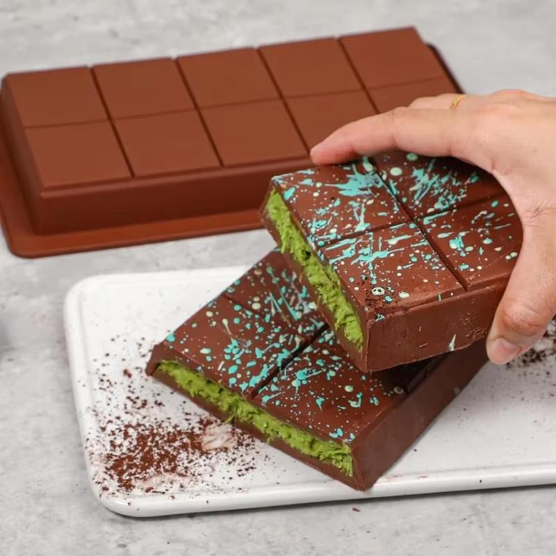 2PCS Chocolate Mold Rectangular Silicone Mold Food Grade Silicone DIY Hand Sandwich Homemade Tools Baking Supplies Candy Making