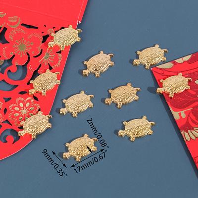 10Pcs Fengshui Golden Money Turtle Japanese Lucky Tortoise For Fortune Wealth