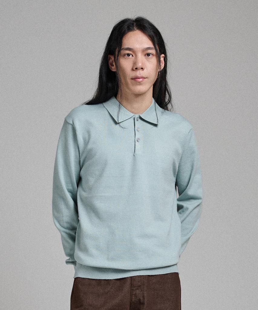 ANALOG MOOD Semi-Collar Neck Knit (Mint)