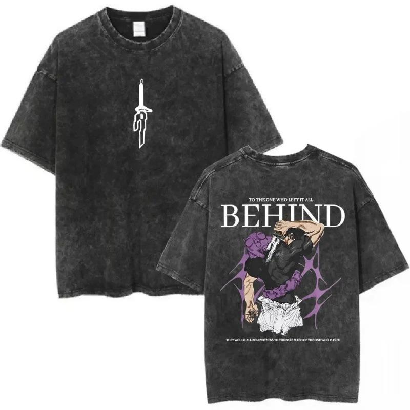 Sleeping On Both Sides To Fight Men'S And Women'S Short-Sleeved Washed Nuo T-Shirts Casual Loose Retro Couple Spell Round Neck