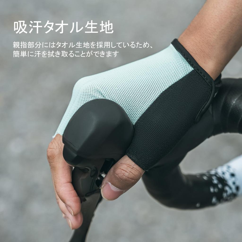 ROCKBROS Cycling Mesh Half Finger Shock Stretchy Mesh UV Perfect for Road and Sport Unisex Gloves, Gloves, Absorbent, Fingerless, Sweat-Wicking,