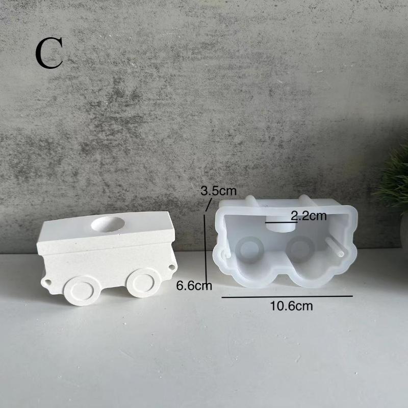 Locomotive Train Silicone Mold | Candle Holder & Gypsum Casting Kit | Reusable & Heat-Resistant for DIY Crafts