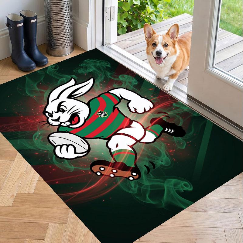 Soft Floor Carpet South Sydney Rabbitohs Pattern Area Rug Decorative Mat For Home Room Decoration