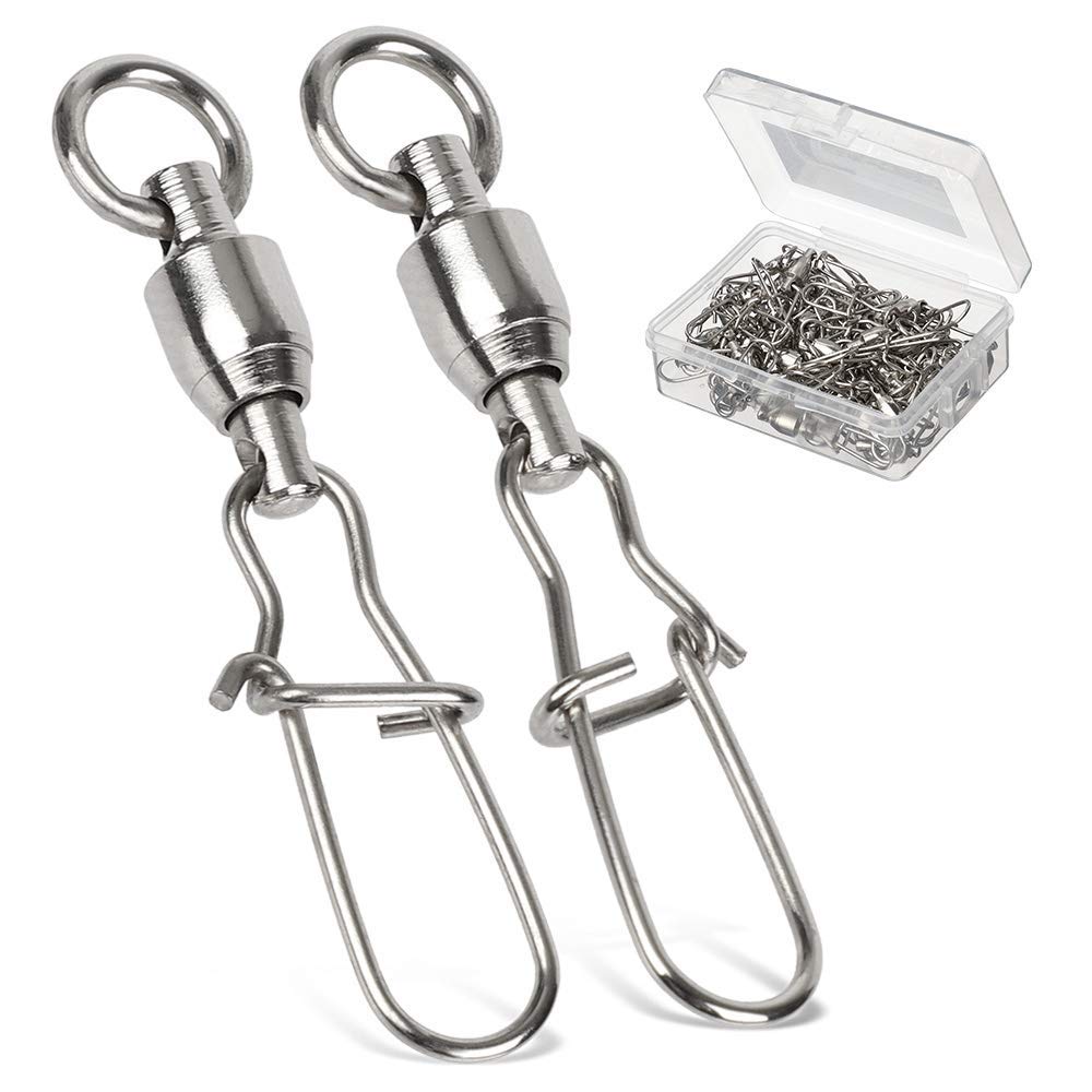 

AMYSPORTS High Strength Stainless Steel Swivel Corrosion Resistant Sea Fishing Fishing Gear Lure Snap Ball Bearing Swivel Ball Bearing Fishing Tackle