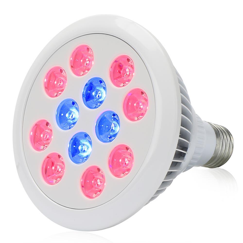 

Светодиодная лампа для выращивания E27 36 Вт для комнатной рассады, фруктов, овощей, суккулентов и цветов 36W [8 Red + 4 Blue]