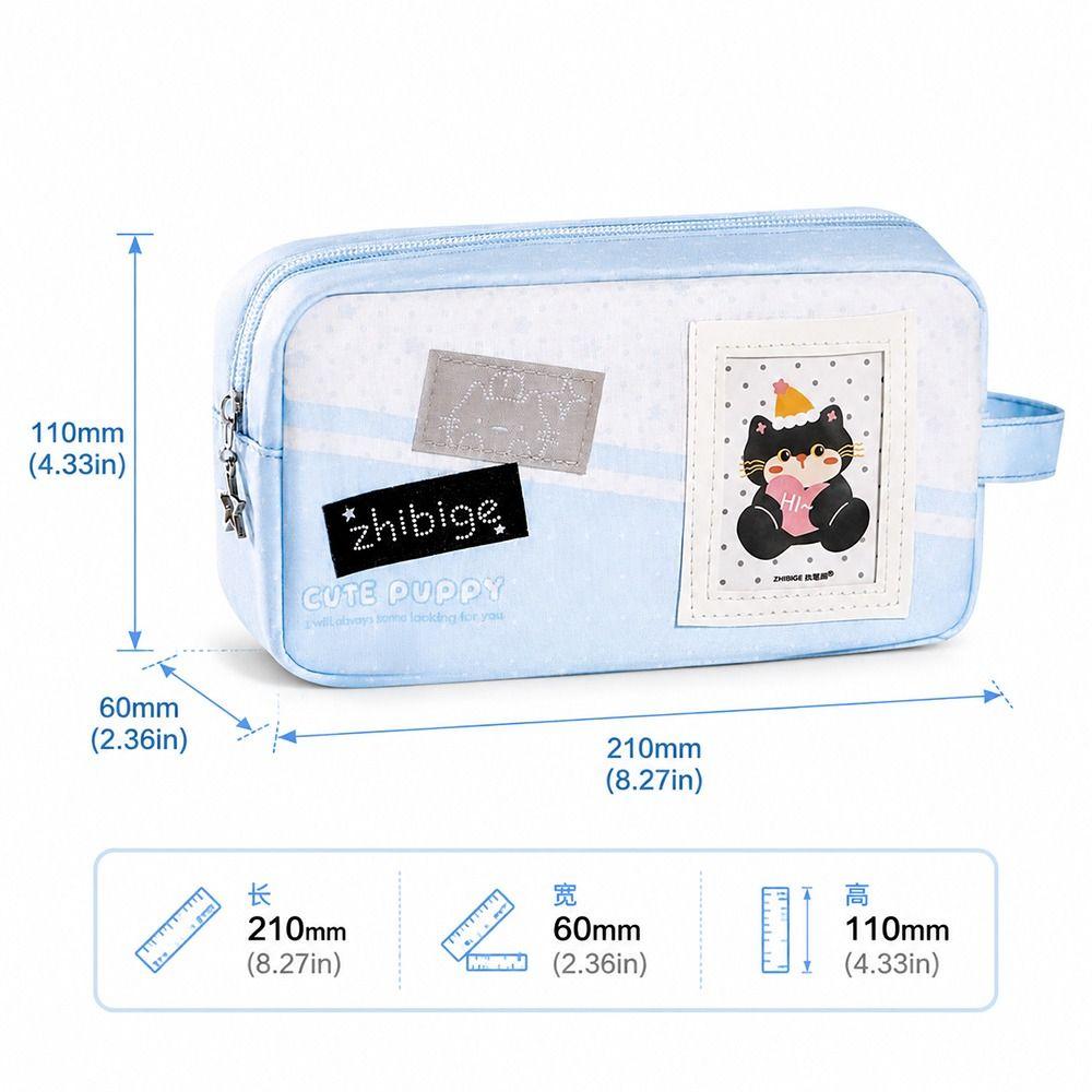 Handheld Pen Bag Large Capacity Pencil Pouch Portable Stationery Organizer Gift