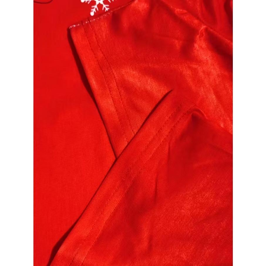 XL-7XL Plus Size Women's Men Christmas Casual 3D Print Loose V Neck Short Sleeved T-shirt Top