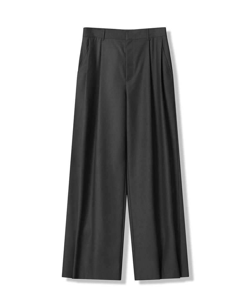 AVANDRESS Two-Tuck Slacks 101 Olive
