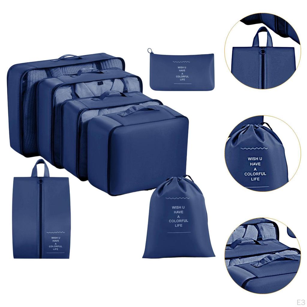 Packing Cubes for Suitcase Luggage Organizers Camping Travelling 7 Piece Beige