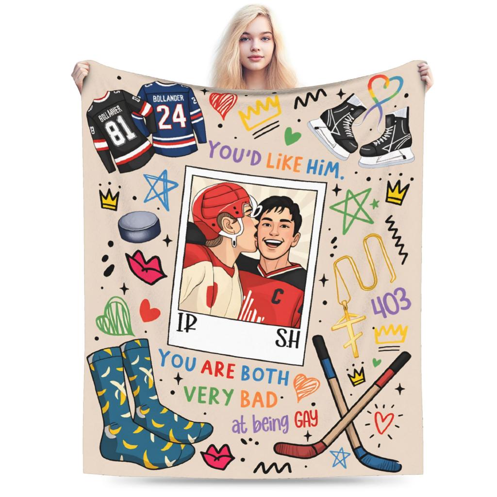 Kiss Heated Rivalry Fleece Throw Blankets Hollanov Blanket for Bed Bedroom Lightweight Bedding Throws
