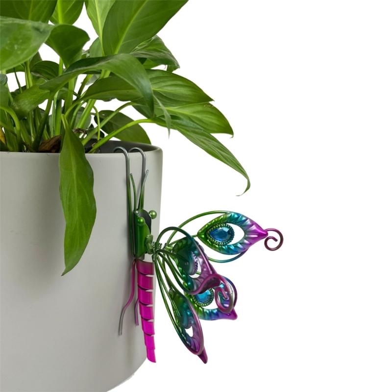 Butterflies Wall Hanging Planter Decors Metal Wall Mounted Planter Garden Yard Decorative Flower Pots Indoor Outdoor