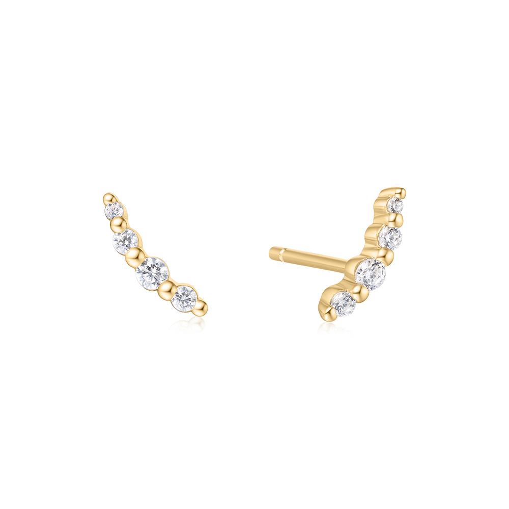 Ania Haie Gold Bezel Bead Stone Stud Earrings E065-01G