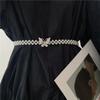 Women's Pearl Elastic Waist Chain for Hanfu and Korean Style Outfits - Versatile Woven Beaded Slimming Accessory
