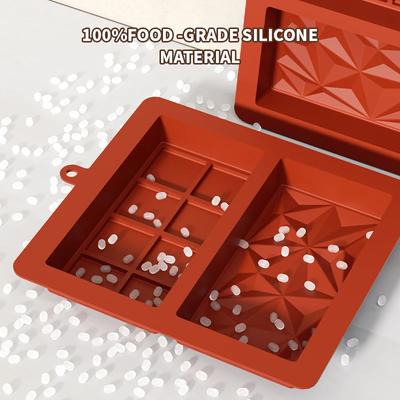 Sjokoladeplateform Deep Dubai 1 tomme Pistasj Sjokoladeplate Silikon Tykk Form for Fylt Bar, Stor Godteribarform for Filli