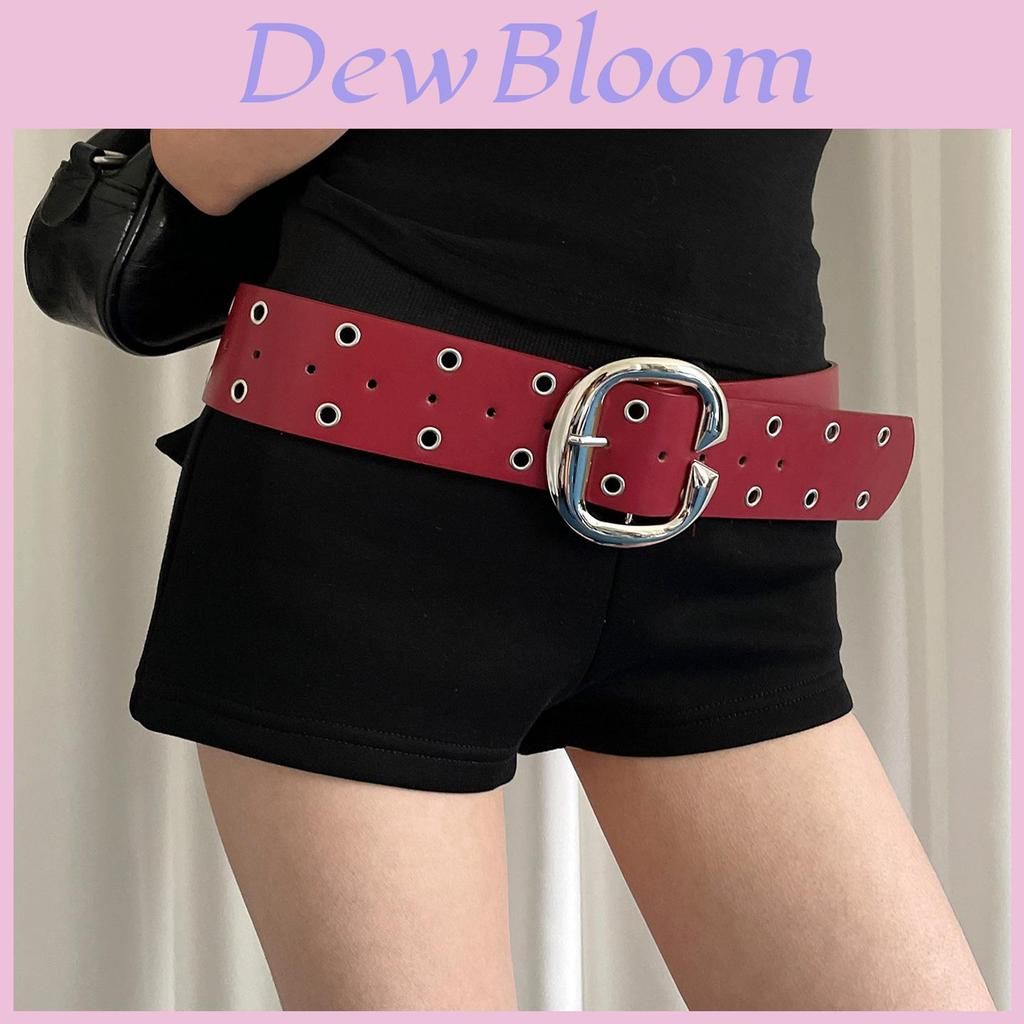 Punk Style Wide Pu Belt For Women With Metal Buckle For Dress And Jeans